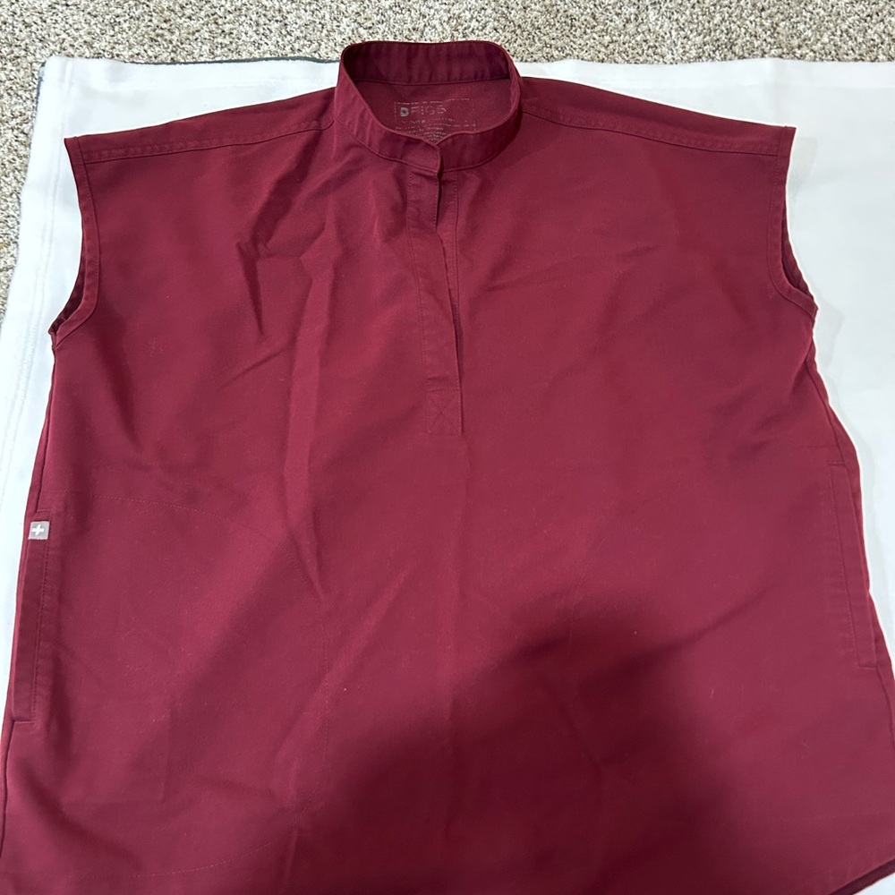 Figs Burgundy Rafaela Scrub Top